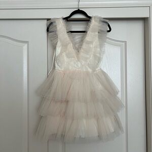Mable Tiered Organza Tulle Ruffle Mini Dress